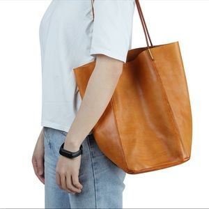 Leather tote - Brass hardware NWT